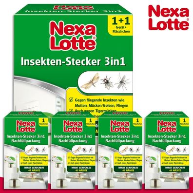 Substral Nexa Lotte 1 x Insekten-Stecker 3in1 + 4 Nachfüllpack