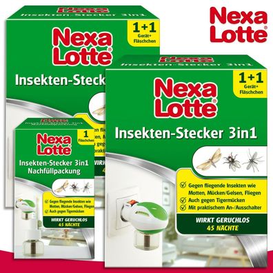 Substral Nexa Lotte 2 x Insekten-Stecker 3in1 + 1 Nachfüllpack
