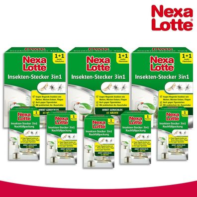 Substral Nexa Lotte 3 x Insekten-Stecker 3in1 + 5 Nachfüllpack