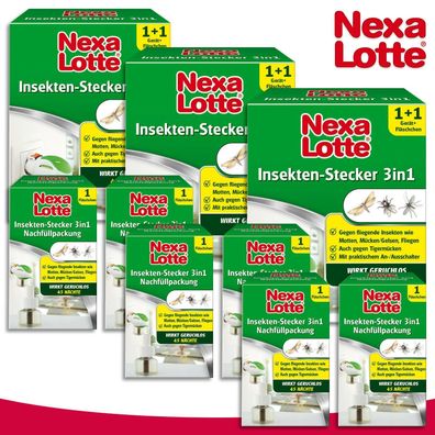 Substral Nexa Lotte 3 x Insekten-Stecker 3in1 + 6 Nachfüllpack