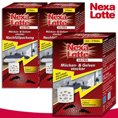 Substral Nexa Lotte Ultra 1 x Mücken- & Gelsenstecker + 2 x Nachfüllpackung