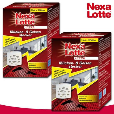 Substral Nexa Lotte Ultra 2 Stück Mücken- & Gelsenstecker (+ je 10 Plättchen)
