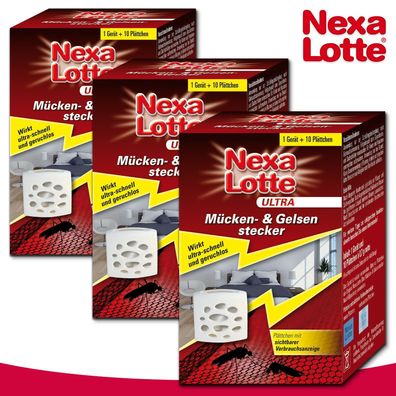 Substral Nexa Lotte Ultra 3 Stück Mücken- & Gelsenstecker (+ je 10 Plättchen)
