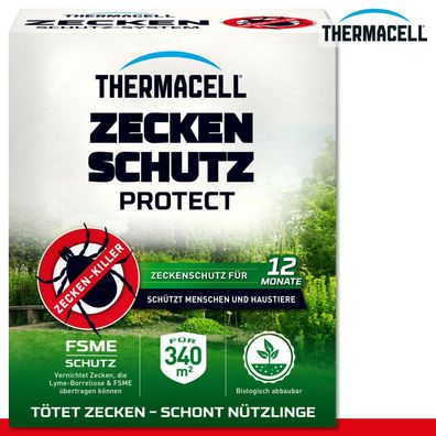 Thermacell Zeckenschutz Protect für 340 m² und 12 Monate Zecke Schutz