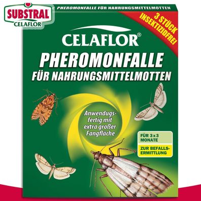 Substral Celaflor 1 x 3 Stück Pheromonfalle für Nahrungsmittelmotten (Gr. Klein)