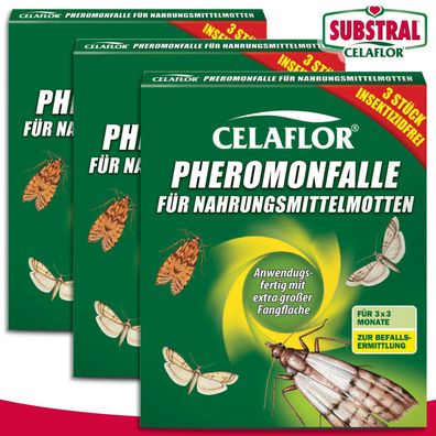 Substral Celaflor 3 x 3 Stück Pheromonfalle für Nahrungsmittelmotten (Gr. Klein)