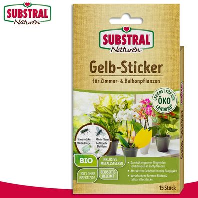 Substral Naturen 1 x 15 Stück Gelb-Sticker (Gr. Klein)