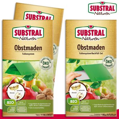 Substral Naturen 2 Stück Obstmadenfalle + 1 Nachfüll-Set (Gr. Groß)