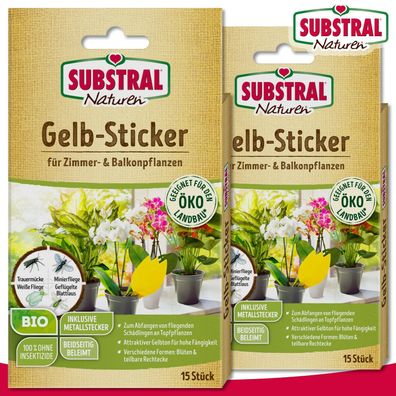 Substral Naturen 2 x 15 Stück Gelb-Sticker (Gr. Klein)