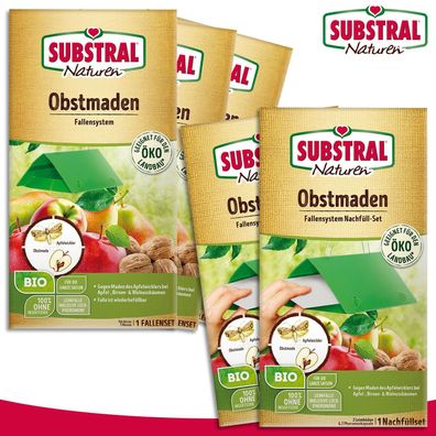 Substral Naturen 3 Stück Obstmadenfalle + 2 Nachfüll-Sets (Gr. Groß)