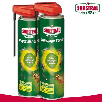 Substral Celaflor 2 x 400 ml Ungeziefer-Spray Spinnen Ameisen Kakerlaken Asseln