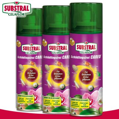 Substral Celaflor 3 x 200 ml Schädlingsfrei CAREO für Orchideen & Zierpflanzen
