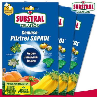 Substral Celaflor 3x 16ml Gemüse-Pilzfrei SAPROL (je 4x4ml) Gurke Mehltau Rost