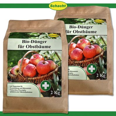Schacht 2x 2 kg Bio-Dünger für Obstbäume Garten Obst Früchte Pflege Wachstum