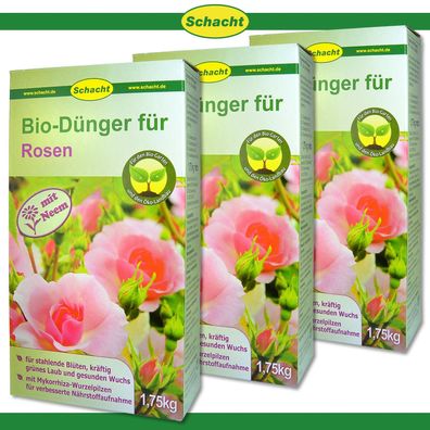 Schacht 3 x 1,75 kg Bio-Dünger für Rosen mit Mykorrhiza und Neem