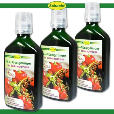 Schacht 3 x 350 ml Bio-Flüssigdünger für Balkongemüse