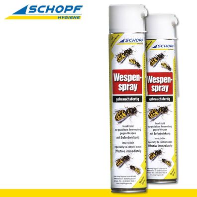 Schopf Hygiene 2 x 750 ml Wespen-Spray Schutz Haus Bekämpfung Abwehr Insekten