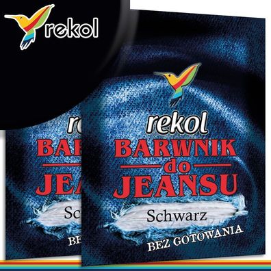 Rekol 2 x 18 g Farbstoff für Jeans | Schwarz | Stofffarbe Färben Nachfärben