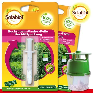 SBM Solabiol 2x Nachfüllpack für Buchsbaumzünsler-Falle (Spritze mit Lockstoff)