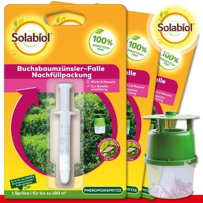 SBM Solabiol 3x Nachfüllpack für Buchsbaumzünsler-Falle (Spritze mit Lockstoff)