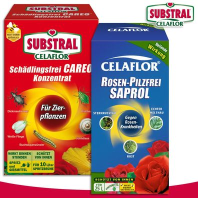 Substral Celaflor Set: Schädlingsfrei CAREO Konzentrat + Rosen-Pilzfrei SAPROL