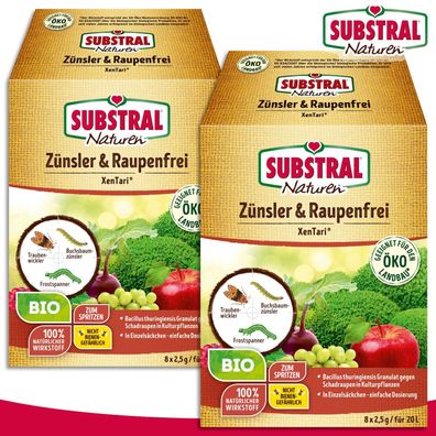 Substral Naturen 2 x 20 g Zünsler & Raupenfrei XenTari (à 8 x 2,5 g)