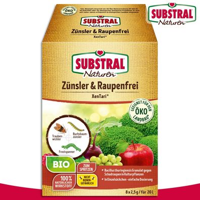 Substral Naturen 20g Zünsler & Raupenfrei XenTari (à 8x 2,5g) Spritzmittel Buxus