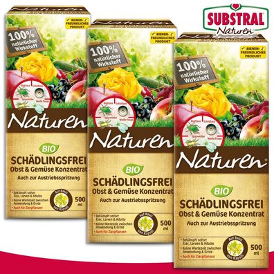 Substral Naturen 3 x 500 ml Schädlingsfrei Obst & Gemüse Konzentrat Bio