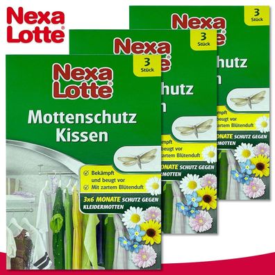 Substral Nexa Lotte 3 x 3 Stück Mottenschutz Kissen Kleidermotten