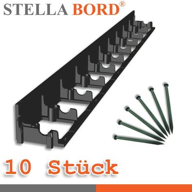 Stella Bord 10 x Rasenkante 6x100cm Beeteinfassung Mähkante + 50 Nägel