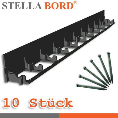Stella Bord 10 x Rasenkante 8x100cm Beeteinfassung Mähkante + 50 Nägel