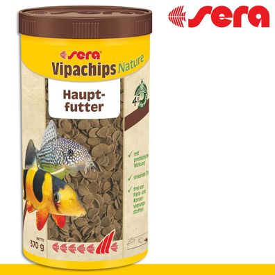 sera 1000ml Vipachips Nature Fischfutter Chips Hauptfutter m. Krill Spirulina