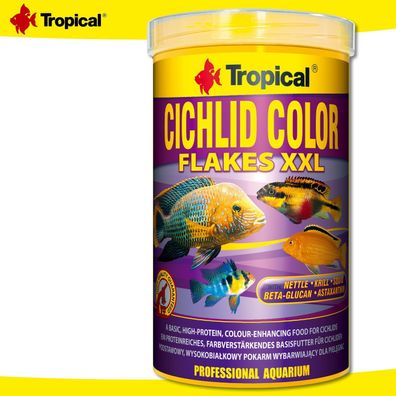 Tropical 1000 ml Cichlid Color Flakes XXL | Farbverstärkendes Hauptfutter