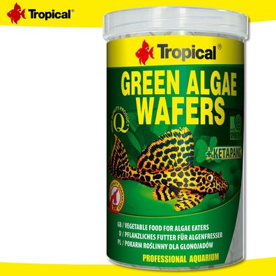 Tropical 1000 ml Green Algae Wafers | Pflanzliches Futter für Algenfresser