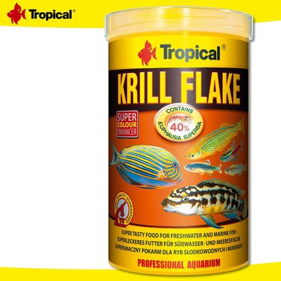 Tropical 1000 ml Krill Flake | Leckeres Futter für Süß- und Meerwasserfische