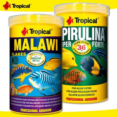 Tropical 1000 ml Spirulina Super Forte 36% + 1000 ml Malawi Flakes