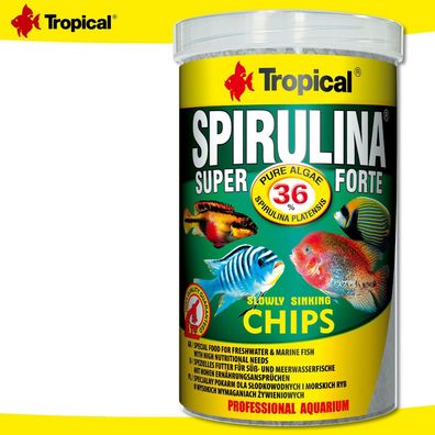 Tropical 1000 ml Spirulina Super Forte Chips 36% hohe Ernährungsansprüche