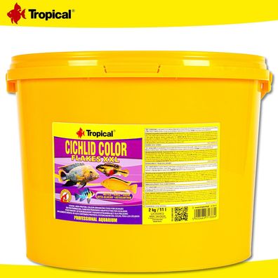 Tropical 11 l Cichlid Color Flakes XXL | Farbverstärkendes Hauptfutter