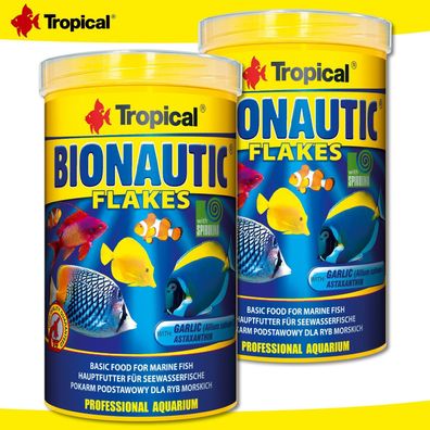 Tropical 2 x 1000 ml Bionautic Flakes | Hauptfutter für Seewasserfische