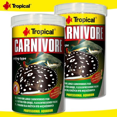 Tropical 2 x 1000 ml Carnivore für große, fleischfressende Fische