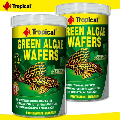 Tropical 2 x 1000 ml Green Algae Wafers | Pflanzliches Futter für Algenfresser