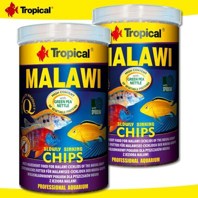 Tropical 2 x 1000 ml Malawi Chips | Für Malawisee-Cichliden der Mbuna-Gruppe