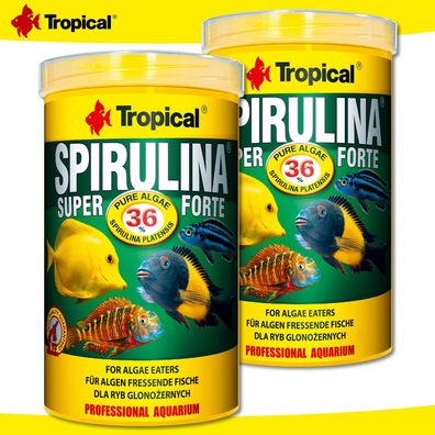 Tropical 2 x 1000 ml Spirulina Super Forte 36% für Algen fressende Fische