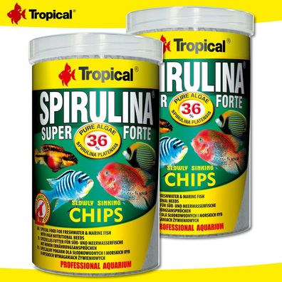Tropical 2 x 1000 ml Spirulina Super Forte Chips 36% hohe Ernährungsansprüche