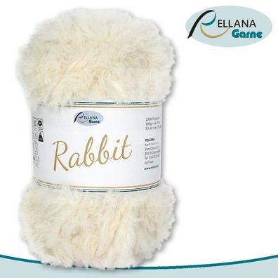Rellana 100 g Rabbit | 16 | 100 % Polyester Wolle Flauschgarn Kuschelwolle