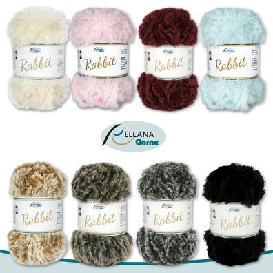 Rellana 100g Rabbit Wolle |8 Farben zur Auswahl |100% Polyester Wolle Plüschgarn
