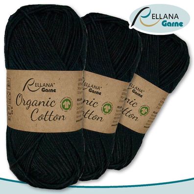 Rellana 3 x 50 g Organic Cotton | 02 |100 % Öko-Baumwolle Handarbeit Stricken