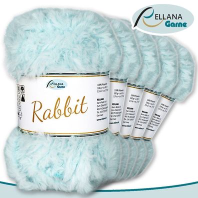 Rellana 5 x 100 g Rabbit | 11 | 100 % Polyester Wolle Flauschgarn Kuschelwolle