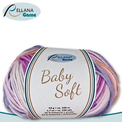 Rellana 50 g Baby Soft Wolle 50% Polyacryl ? 50% Polyamid |101| Babywolle