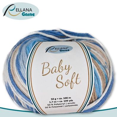 Rellana 50 g Baby Soft Wolle 50% Polyacryl ? 50% Polyamid |103| Babywolle
